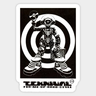 Spiral tribe UFO Teknival flyer Sticker